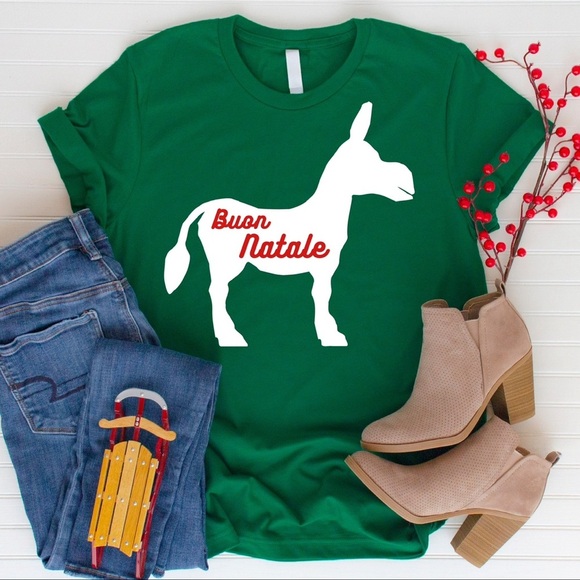 EDS Tops - Green T-Shirt with White Donkey Print